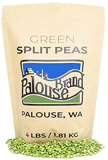 Non-GMO Project Verified Green Split Peas | 100% Non-Irradiated | Certified Kosher Parve | USA Grown |Identity Preserved (We tell you which field we grew it in) (4 lb Kraft Bag)