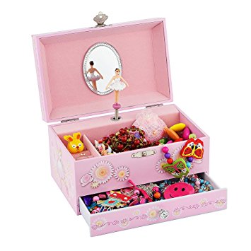 Musical Jewelry box, Music jewel storage Box with drawer. Jewelry musical boxes Turn name is "Swan Lake".