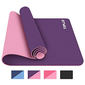 TOPLUS Yoga Mat, 1/4 inch Pro Yoga Mat TPE Eco Friendly Non Slip Fitness Exercise Mat with Carrying Strap-Workout Mat for Yoga, Pilates and Floor Exercises