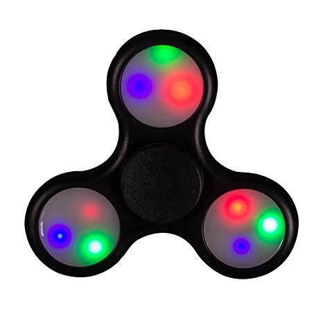 The LED Anti-Anxiety 360 Spinner Helps Focusing Fidget Toys [3D Figit] EDC Focus Toy for Kids & Adults - Best Stress Reducer Relieves ADHD Anxiety and Boredom Ceramic Cube Bearing (LED)