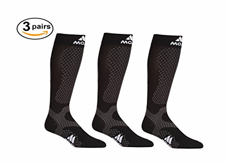 3 Pack Compression Socks - Mojo for Performance & Recovery (Medium, Black (3 Pack))