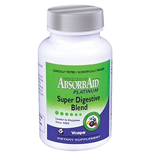AbsorbAid Platinum Digestive Enzyme Support 120 vCaps, 12 Digestive Enzymes PLUS 2 Probiotics for Maximum Relief!