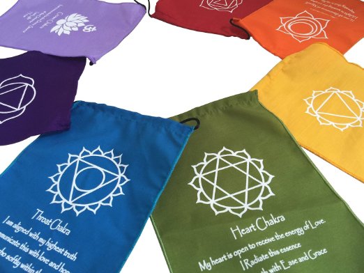 Large Seven Chakra Prayer Flags Banner Wall Hanging