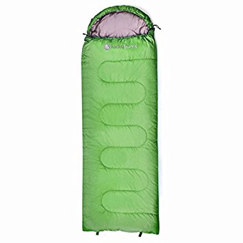Lucky Bums Compact Lightweight Muir Spring Summer Fall Sleeping Bag Youth 40°F/5°C  with Digital Accessory Pocket Compressing Carry Bag Included.