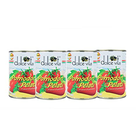 Dolce Vita Pomodori Pelati Peeled Tomatoes, 400g (Pack of 4)