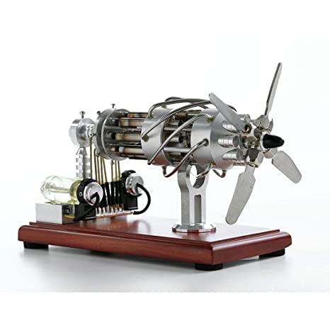 PeleusTech 16 Cylinders Stirling Engine 16 Cylinder Hot Air Stirling Engine Model Scientific Physics Toy Education Stem Toy