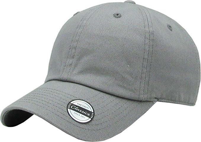 Cotton Dad Hat Adjustable Plain Cap. Polo Style Low Profile (Unstructured)