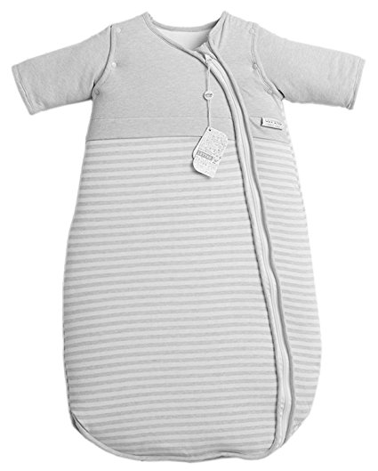 LETTAS Unisex Baby Cotton Removable Long Sleeve Zip up Sleeping Bag Thicken Autumn Winter Gray (18-36 Months)