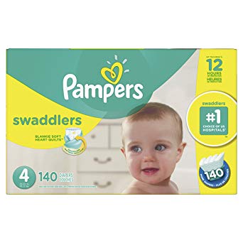 Pampers Diapers Size 4, Swaddlers Disposable Baby Diapers, 140 Count, Economy Pack Plus