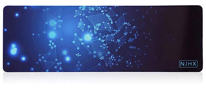 NJHX Large Gaming Mouse Pad(35.4 x11.8 inch 4mm Thick) Constellation Extended Mouse Mat with Non-Slip Rubber Base, Keyboard Pad Waterproof Gaming Mouse Mat with Smooth Surface and Stitched Edges
