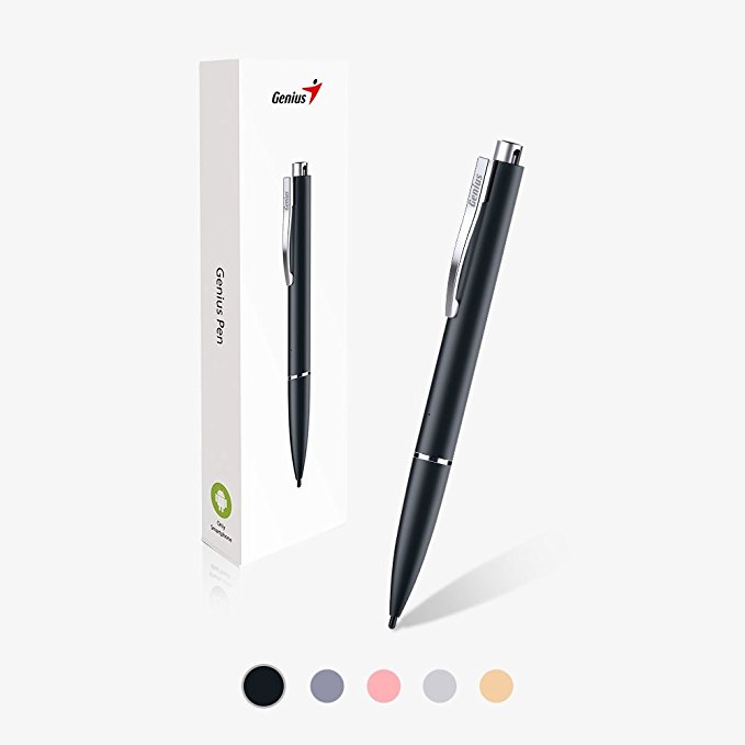 Genius Pen GP-B200A - Incredible Smooth and Accurate Touch Pen with Retractable Hard Nib & Long-lasting Rechargeable Battery for Most Android Smartphones, Tablets with Touch Screens - Black