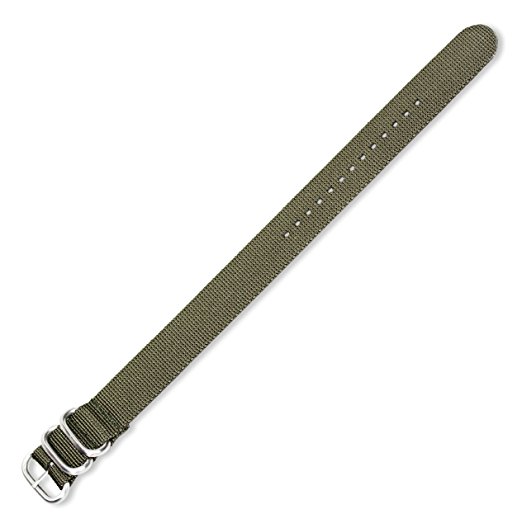 20mm Military RAF Style Ballistic Nylon Watch Band - Olive