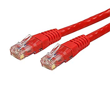 Cat6 Ethernet Cable - 10 ft - Red - Patch Cable - Molded Cat6 Cable - Network Cable - Ethernet Cord - Cat 6 Cable - 10ft