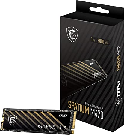 MSI SPATIUM M470 PCIe 4.0 NVMe M.2 1TB SSD (Gen4x4, 1.4, Dimensions 80.0 x 22.0 x 2.15, Size 1000 GB, Read 5000 MB/s, Write 4000 MB/s)