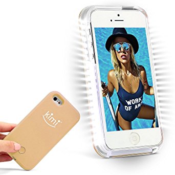 KIMI Selfie Light iPhonCase, Fashion Luxury Flash Mobile Led Cover, Increase Facial Light, (Rose Gold, iPhone X)