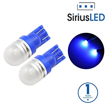 SiriusLED Super Bright 1 W LED Bulbs with 360 Degree Projection for Car Interior Lights Gauge Instrument Panel Dome Map Side Marker Door Courtesy License Plate T10 168 192 194 2825 W5W Blue