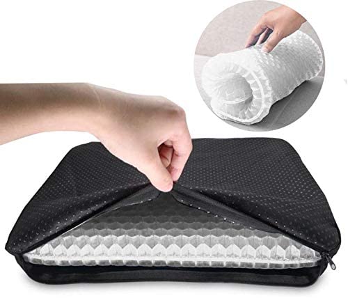 Gel Seat Pad Cushion，Gel Office Chair Cushion, Seat Cushion Breathable Design for Car, Office, Wheelchair, T (White)