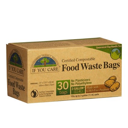 IF YOU CARE Certified Compostable Food Waste Bags, 30 Count