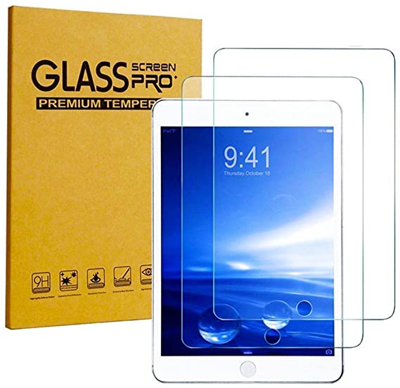 [2 Pack] iPad 7th Gen Screen Protector, KIQ Tempered Glass Fits iPad 10.2" Bubble-Free Self-Adhere Clear Easy to Install Screen Protector for Apple iPad 7th Generation 10.2-inch 2019