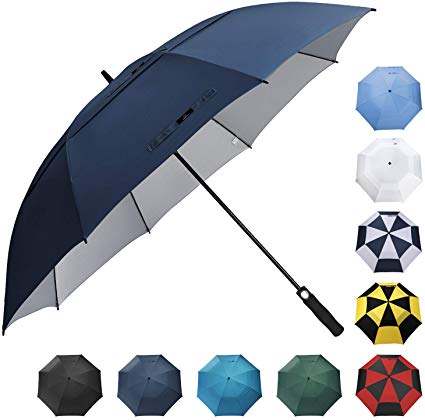 Prospo 62/68 inch Golf Umbrella UV Protection Auto Open Large Windproof Stick Vented Sun Rain Umbrellas
