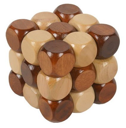 VolksRose 3D Wooden Brain Teaser Puzzle – Diamond Cube Interlocking Jigsaw Puzzles for Teens and Adults - Challenge Your Logical Thinking