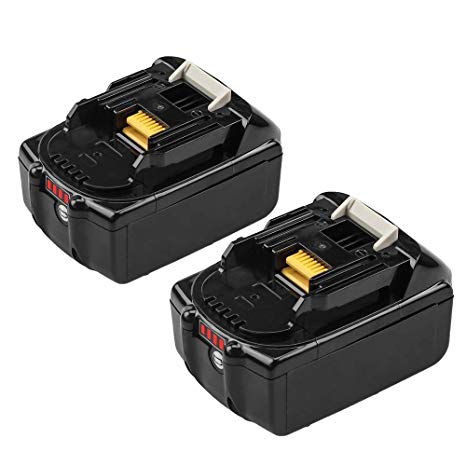 6.0Ah BL1860B Lithium-ion Replace for Makita 18V Battery with LED Indicator BL1860 BL1850 BL1840 BL1830 LXT-400 194204-5 Series Cordless Power Tools（ 2 PACKS）