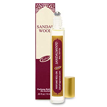 Sandal Wood Perfume Oil Roll-On (No Alcohol) Sandalwood Oil Fragrance - Essential Oils and Perfumes for Women and Men by Zoha Fragrances, 9 ml / 0.30 fl Oz