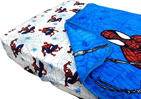 Spider-Man Webslinger Toddler Bed Fitted Sheet Blanket Set