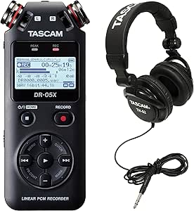 TASCAM DR-05X and Studio Grade Headphones Bundle