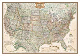 National Geographic: United States Executive Wall Map - Laminated (43.5 x 30.5 inches) (National Geographic Reference Map)