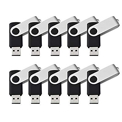 KEXIN 50PCS 2GB USB Flash Drive Memory Stick - Bulk Pack - USB 2.0 Swivel Design Black