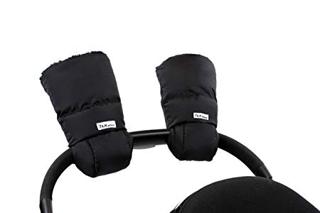7 A.M. Enfant Warmmuffs Stroller Gloves with Universal Fit (Black Plush)
