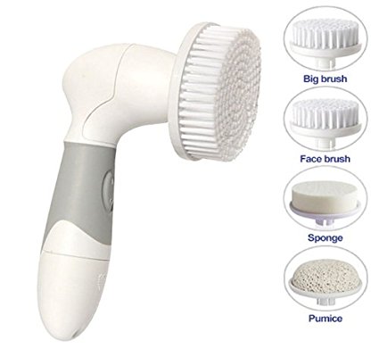Samyo 4-in-1 Waterproof Electric Facial & Body Brush Cordless Spa Cleaning Massager - Deeply Cleaning Skin