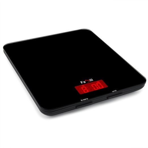 Famili Digital Kitchen Food Scale Electronic Weight Scale 11lb 5kg, Black