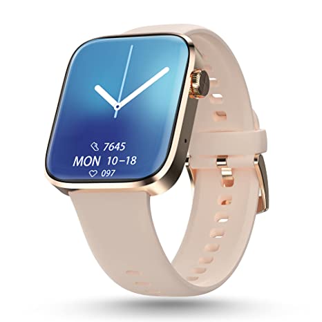 Newly Launched Pebble Cosmos Prime BT Calling Smart Watch with Largest 1.91" Bezel-Less Edge-to-Edge Display, 600 Nits Brightness, Sleek Metallic Body, Wireless Charging, Health Suite (Ivory Gold)