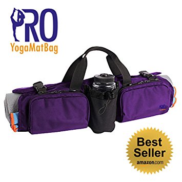 PRO Yoga Mat Bag™ ~ Fits Most Yoga Mat, Super High Quality Unique Yoga Mat Bag Product ~Large Pockets ~ Holds Smartphone, Water Bottle, Fruits, Wallet And Other Items ~ Super Durable ~ Stain And Water Resistant ~ 100% Satisfaction Guarantee