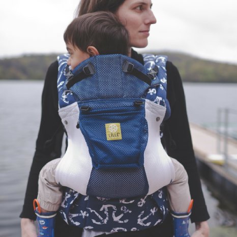 SIX-Position, 360° Ergonomic Baby & Child Carrier by LILLEbaby - The COMPLETE Airflow (Blue w/Anchors)