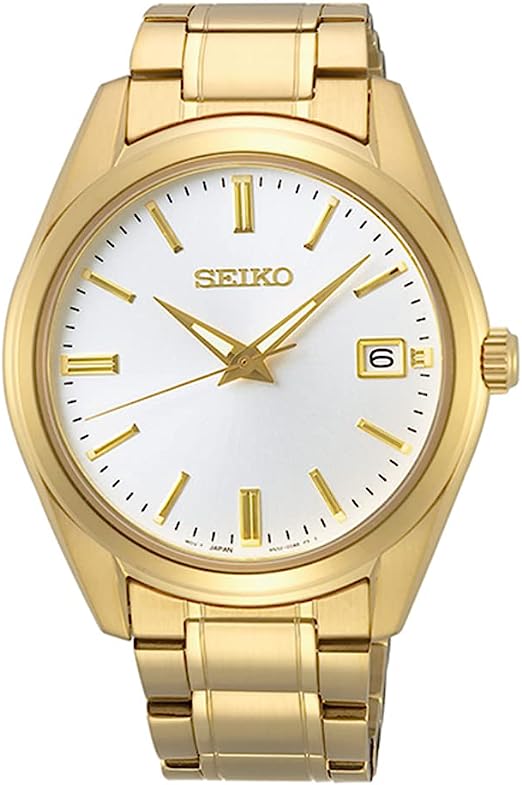 Seiko Men's Essentials Steel Two Tone Japanese Quartz With Gold Strap (Model: SUR314)