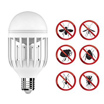 Bug Zapper Light Bulb with LED light bulb, Fly Killer, Mosquito Killer, Built in Insect Trap, Fits in 110v Light Bulb Socket, Perfect for Indoor Home Garden Patio Backyard