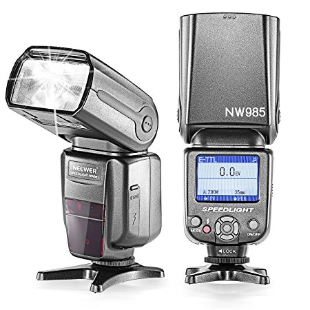 Neewer NW-985C E-TTL 4-Color TFT Screen Display Slave Flash Speedlite with Flash Diffuser for Select Canon EOS and DSLR Cameras