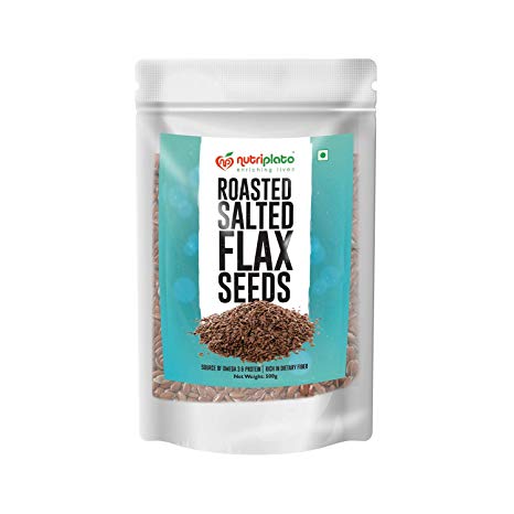 Nutriplato-enriching lives Roasted Salted Flax Seeds, 500 g
