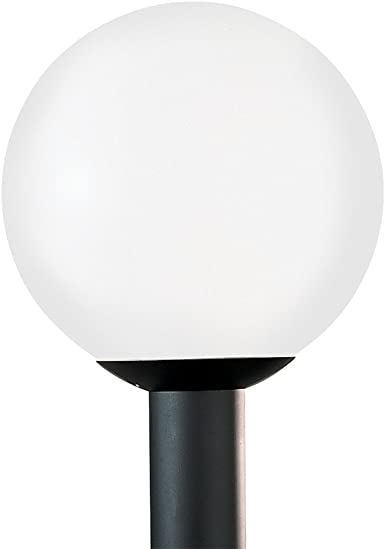 Sea Gull Lighting 8254-68 Globe Outdoor Post Lantern Outside Fixture, One - Light, White Plastic