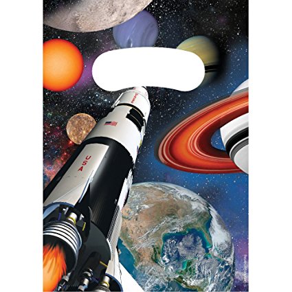 Creative Converting BB085533 Space Blast Loot Favor Bags -8 Pack