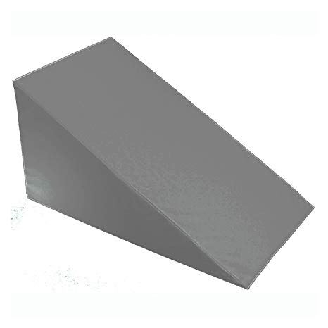 7”, 10”, 12”- inch Foam Bed Wedge Zippered Cover / Pillow Replacement COVER (24" X 24" X 10", Smoky)