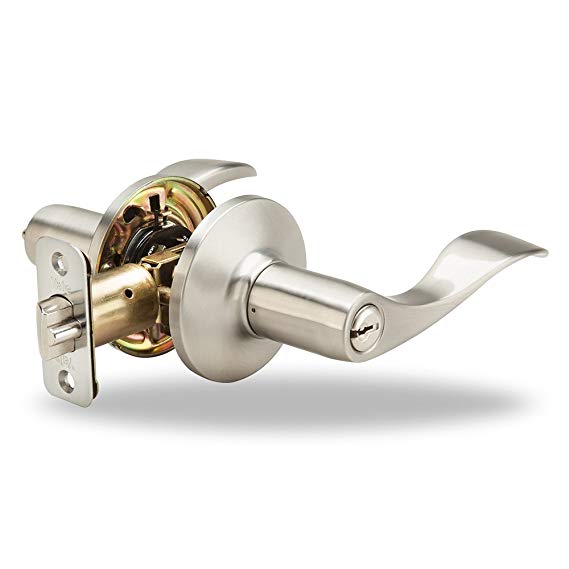 Yale Edge Keowee Lever in Satin Nickel - Entry