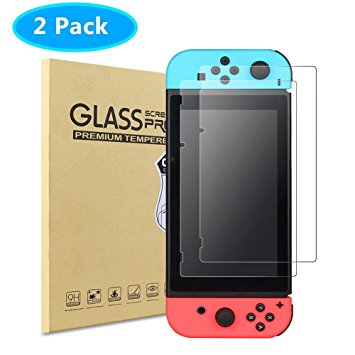 Kungber Tempered Glass Screen Protector for Nintendo Switch, Transparent HD Clear Anti-Scratch (2-Pack)