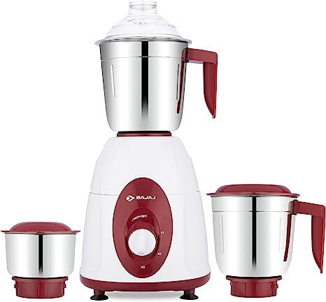 Bajaj Classic Indian Mixer Grinder, 600W, Stainless Steel Jars - Indian Mixer Grinder, Spice & Coffee Grinder 110V for use in Canada/USA