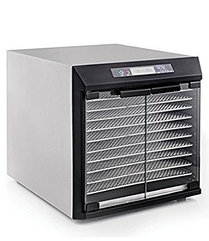 Excalibur Dehydrator EXC10EL 10-Tray Glass Doors, Stainless Steel with Stainless Steel Trays