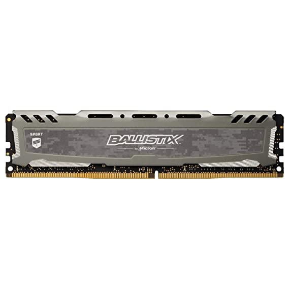 Ballistix Sport LT 8GB 3200Mhz XMP 2.0 Single DDR4 CL16 UDIMM Gaming RAM Memory Module for Desktops (BLS8G4D32AESBK, Gray)