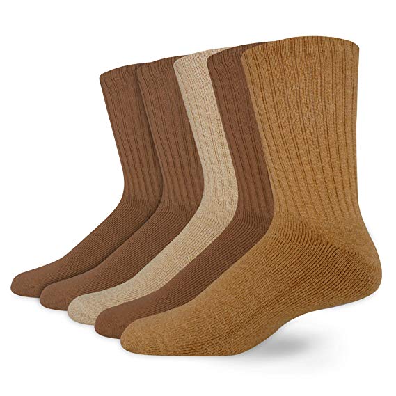 Dockers Men's 5 Pack Cushion Comfort Sport Crew Socks